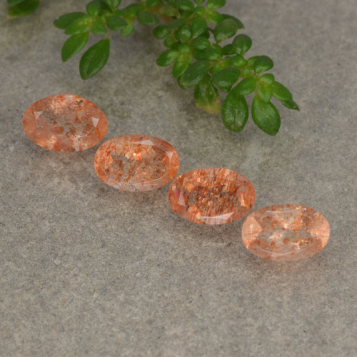 Medium-Light Orange Солнечный Камень Камень - 0.6ct Фасетный Овал (ID: 480219)