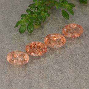 2.18 ctw Orange Sunstone Stones, Natural Sunstone in Oval Facet Shape for Sale