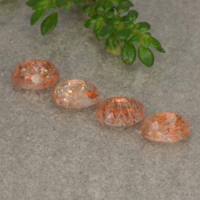 Sunstone Gemstones in 6.2 x 4.3 mm Size for Sale, Sunstone Stones in Medium-Light Orange Color
