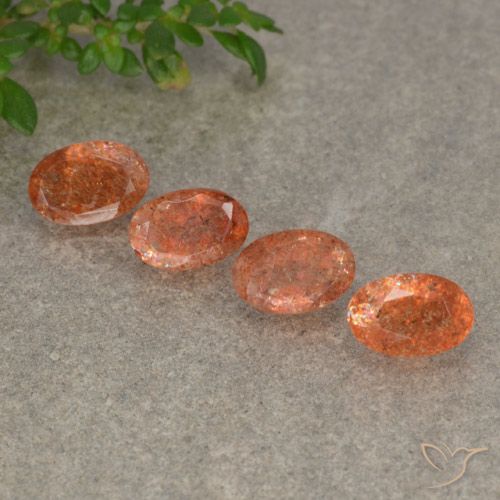 2.09ctw Natural Yam Orange Sunstone, Oval, Translucent