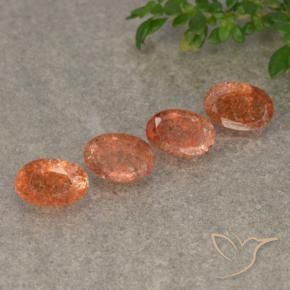 2.09 ctw Orange Sunstone Stones, Natural Sunstone in Oval Facet Shape for Sale