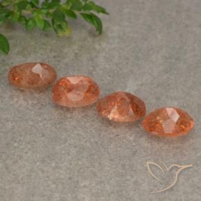 Sunstone Gemstones in 6 x 4 mm (calibrated) Size for Sale, Sunstone Stones in Yam Orange Color