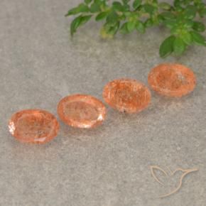 2.07 ctw Orange Sunstone Stones, Natural Sunstone in Oval Facet Shape for Sale