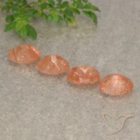 Sunstone Gemstones in 6 x 4 mm (calibrated) Size for Sale, Sunstone Stones in Reddish Orange Color