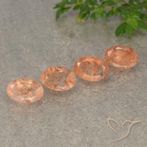 2.57 ctw Orange Sunstone Stones, Natural Sunstone in Oval Facet Shape for Sale