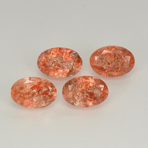 2.20 ctw Orange Sunstone Gemstones, Sunstone Gems in Oval Facet Shape for Sale.
