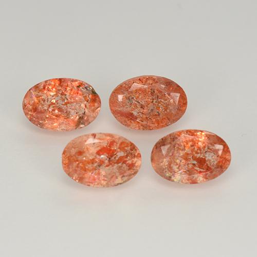2.20 ctw Orange Sunstone Stones, Natural Sunstone in Oval Facet Shape for Sale