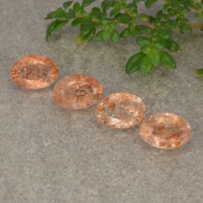 1.67 ctw Orange Sunstone Stones, Natural Sunstone in Oval Facet Shape for Sale