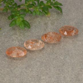 Sunstone Gemstones in 6.1 x 4.4 mm Size for Sale, Sunstone Stones in Reddish Orange Color