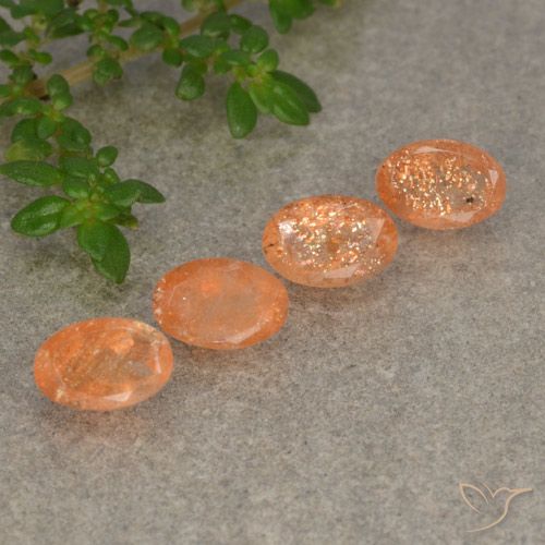 2.25ctw Natural Medium Orange Sunstone, Oval, Translucent