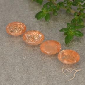 2.25 ctw Orange Sunstone Stones, Natural Sunstone in Oval Facet Shape for Sale