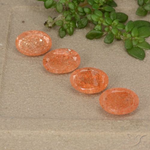 2.36ctw Natural Medium Orange Sunstone, Oval, Translucent