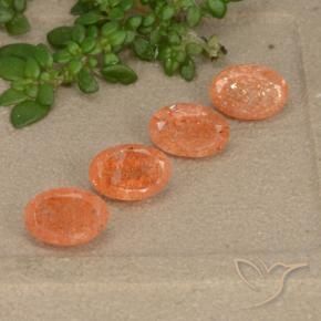 2.36 ctw Orange Sunstone Stones, Natural Sunstone in Oval Facet Shape for Sale