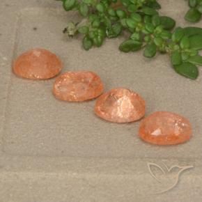 Sunstone Gemstones in 6 x 4 mm (calibrated) Size for Sale, Sunstone Stones in Medium Orange Color