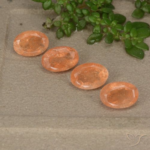 2.26ctw Natural Warm Apricot Orange Sunstone, Oval, Translucent