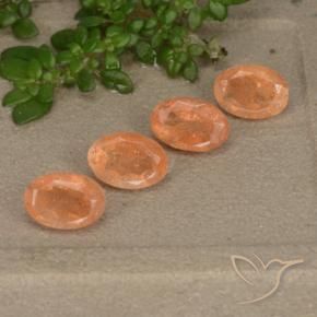 2.26 ctw Orange Sunstone Stones, Natural Sunstone in Oval Facet Shape for Sale