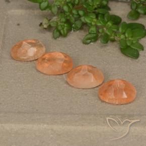 Sunstone Gemstones in 5.9 x 4.2 mm Size for Sale, Sunstone Stones in Warm Apricot Orange Color