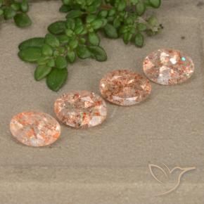 1.94 ctw Orange Sunstone Stones, Natural Sunstone in Oval Facet Shape for Sale