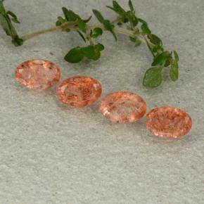 Grapefruit Orange Солнечный Камень Камень - 0.5ct Фасетный Овал (ID: 480357)