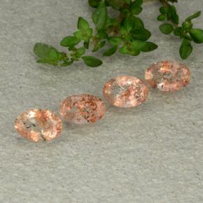 Light Orange Sunstone Gem - 0.5ct Oval Facet (ID: 480358)