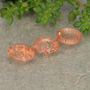 1.86 ctw Orange Sunstone Stones, Natural Sunstone in Oval Facet Shape for Sale