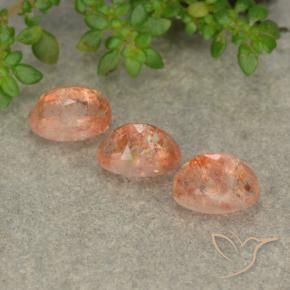 Sunstone Gemstones in 6 x 4 mm (calibrated) Size for Sale, Sunstone Stones in Ginger Orange Color