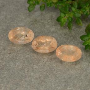 1.52 ctw Orange Sunstone Stones, Natural Sunstone in Oval Facet Shape for Sale
