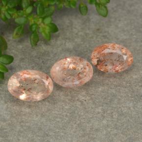 Light Tiger Orange Солнечный Камень Камень - 0.6ct Фасетный Овал (ID: 480398)