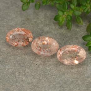 1.74 ctw Orange Sunstone Stones, Natural Sunstone in Oval Facet Shape for Sale