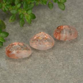 Sunstone Gemstones in 6 x 4 mm (calibrated) Size for Sale, Sunstone Stones in Light Tiger Orange Color