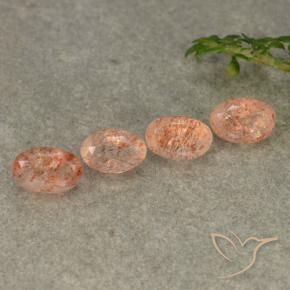 2.11 ctw Orange Sunstone Stones, Natural Sunstone in Oval Facet Shape for Sale