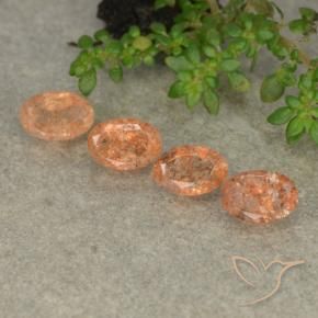 2.23 ctw Orange Sunstone Stones, Natural Sunstone in Oval Facet Shape for Sale