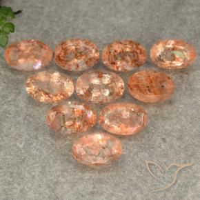 5.13 ctw Orange Sunstone Stones, Natural Sunstone in Oval Facet Shape for Sale