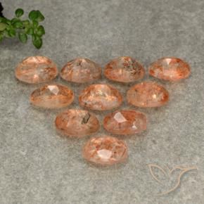 Sunstone Gemstones in 6 x 4.2 mm Size for Sale, Sunstone Stones in Reddish Orange Color