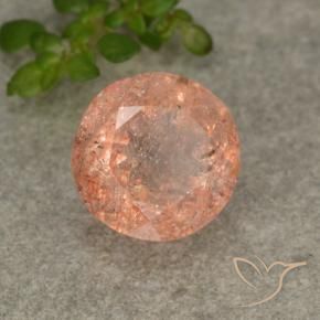 2.96 ct Orange Sunstone Stone, Natural Sunstone in Round Facet Shape for Sale