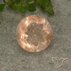 2.32 ct Orange Sunstone Stone, Natural Sunstone in Round Facet Shape for Sale