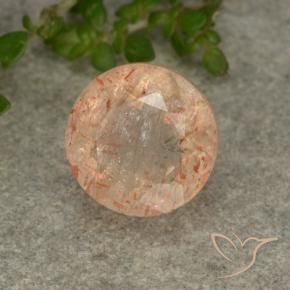 3.39 ct Orange Sunstone Stone, Natural Sunstone in Round Facet Shape for Sale