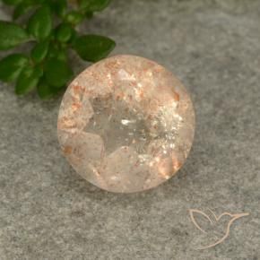 2.88 ct Orange Sunstone Stone, Natural Sunstone in Round Facet Shape for Sale