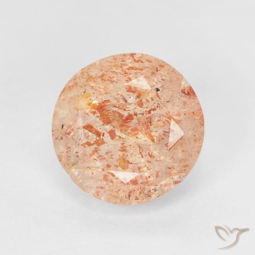 2.45ct Natural Light Orange Sunstone, Round, Translucent