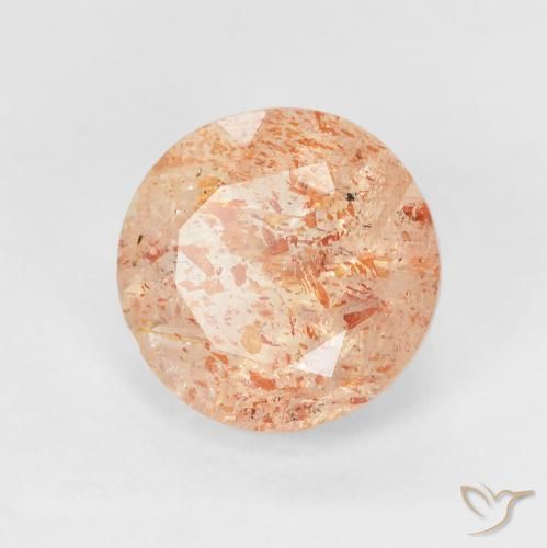 2.45 ct Orange Sunstone Stone, Natural Sunstone in Round Facet Shape for Sale