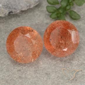 4.75 ctw Orange Sunstone Stones, Natural Sunstone in Round Facet Shape for Sale