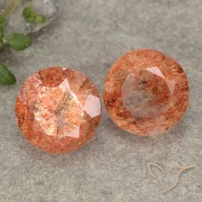 4.94 ctw Orange Sunstone Stones, Natural Sunstone in Round Facet Shape for Sale