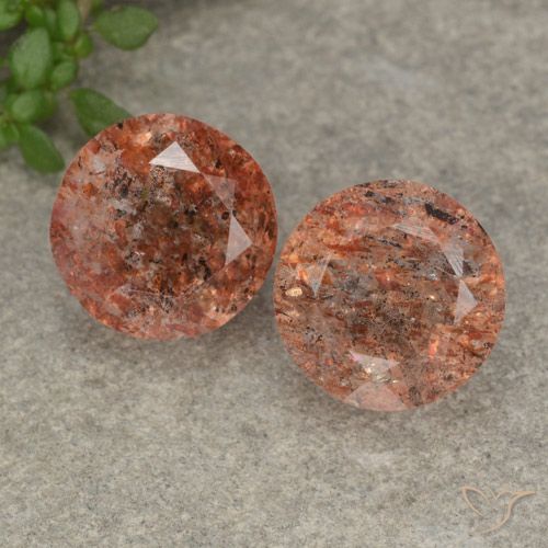 6.16ctw Natural Grapefruit Orange Sunstone, Round, Translucent