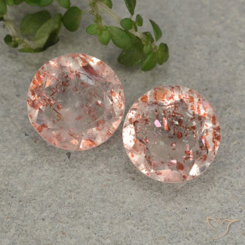 4.80ctw Natural Light Orange Sunstone, Round, Translucent