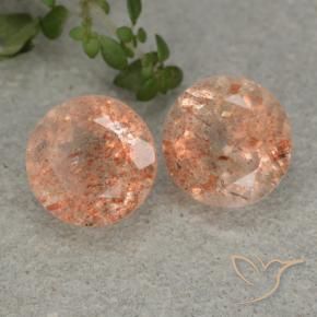 5.51 ctw Orange Sunstone Stones, Natural Sunstone in Round Facet Shape for Sale