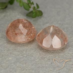 Sunstone Gemstones in 9 mm (calibrated) Size for Sale, Sunstone Stones in Light Orange Color