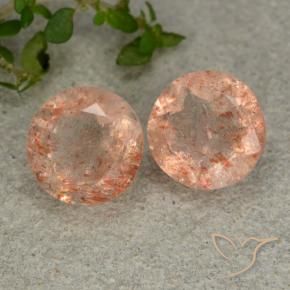 4.98 ctw Orange Sunstone Stones, Natural Sunstone in Round Facet Shape for Sale