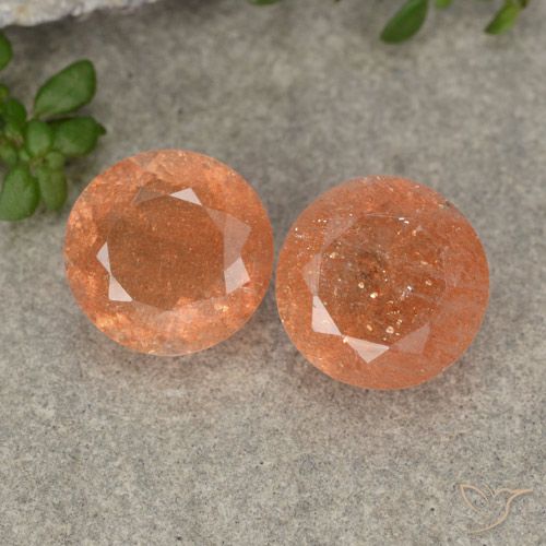 5.52ctw Natural Grapefruit Orange Sunstone, Round, Translucent
