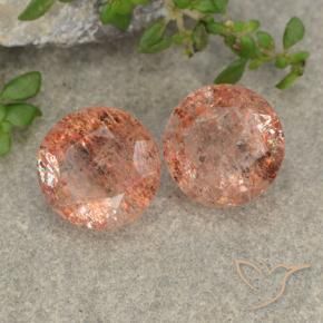 5.42 ctw Pink Sunstone Stones, Natural Sunstone in Round Facet Shape for Sale