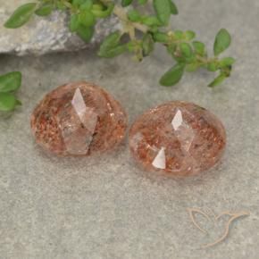 Sunstone Gemstones in 9 mm (calibrated) Size for Sale, Sunstone Stones in Medium Pink Color